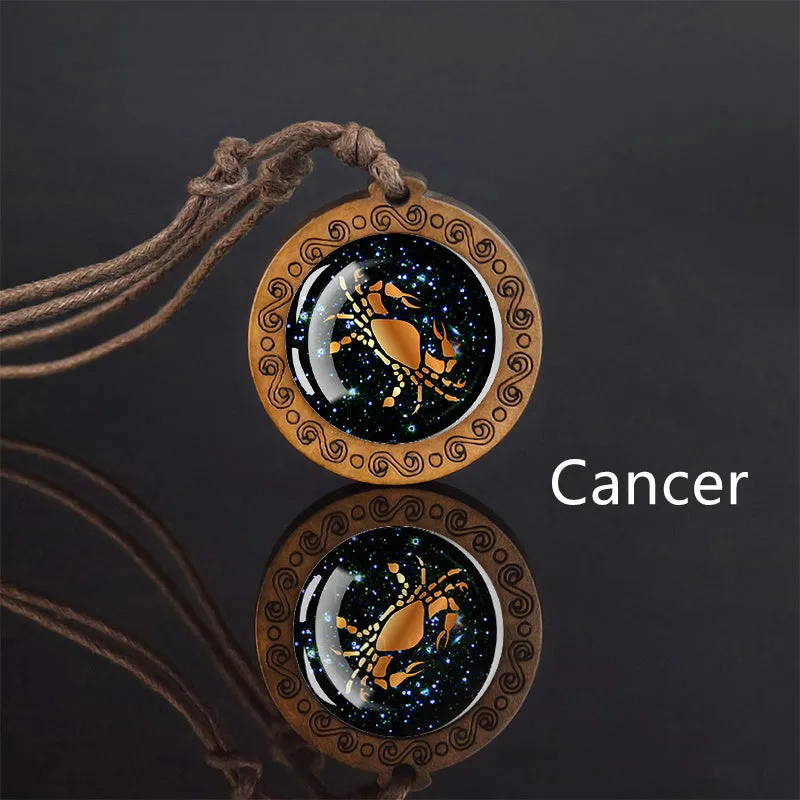 Men's 12 Zodiac Signs Rope Chain Necklace