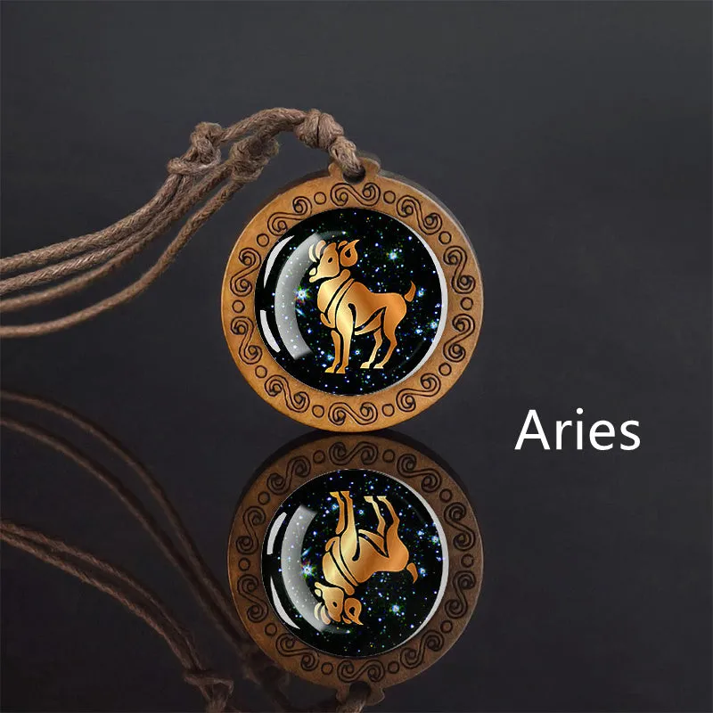 Men's 12 Zodiac Signs Rope Chain Necklace