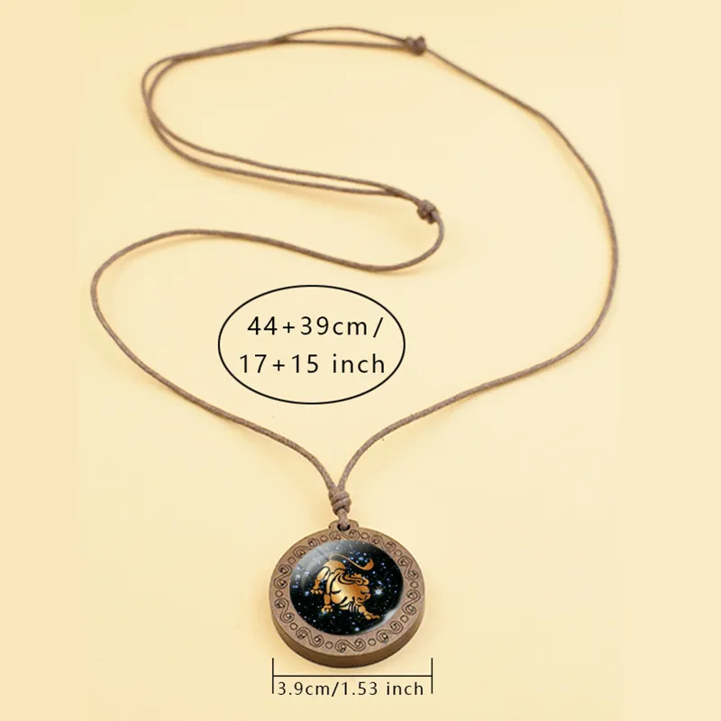 Men's 12 Zodiac Signs Rope Chain Necklace
