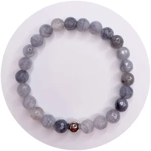 Mens Grey Quartz with Silver Accent