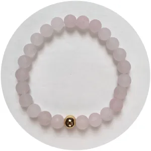 Mens Matte Rose Quartz with Gold Accent