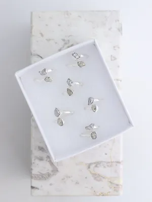 Meteorite and Pyrite Adjustable Rings box of 6