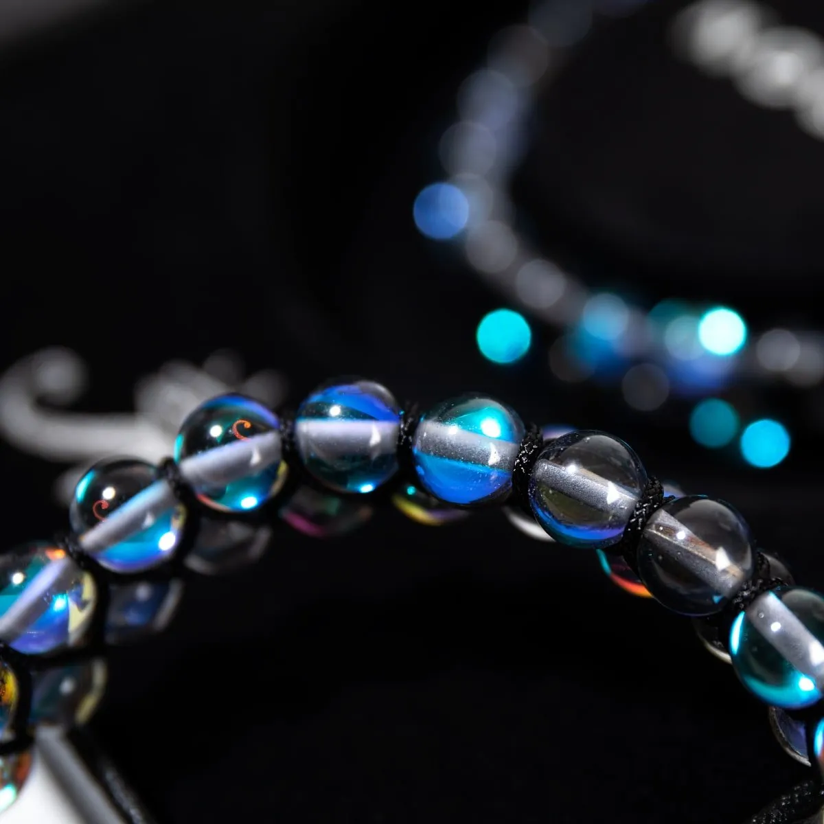 Milky Way | Silver | Double Galaxy Glass Bracelet