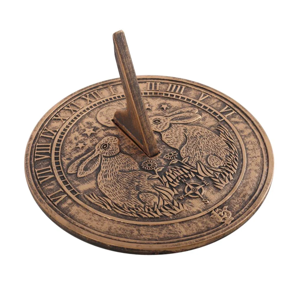 Moon Gazing Hare Terracotta Sundial by Lisa Parker NEW!