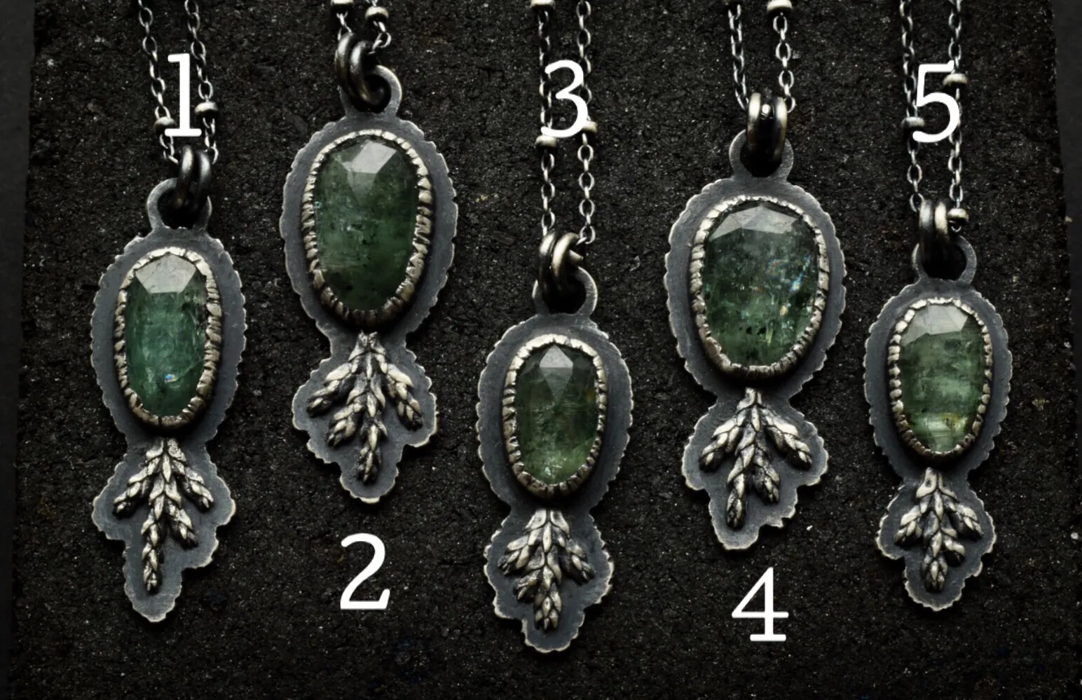 Moss Kyanite Fern Necklace