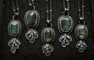 Moss Kyanite Fern Necklace
