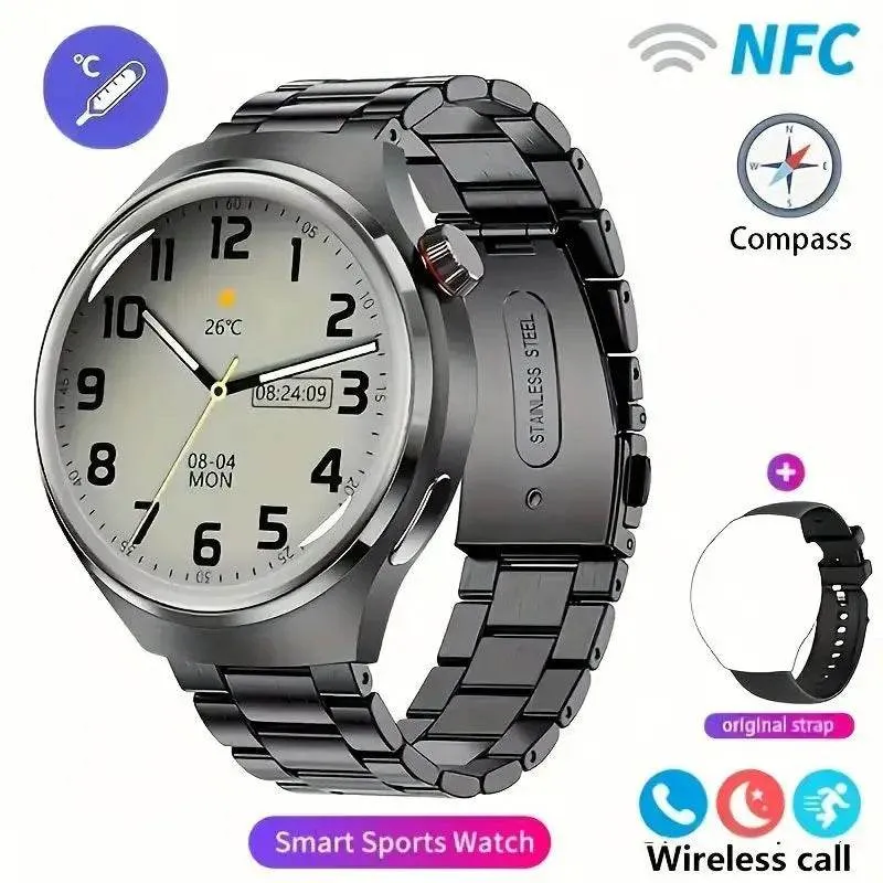 ﻿MT26 Voice Assistant Outdoor Men Smartwatch AMOLED Health Monitoring Professional Sports Fitness Wireless Charging GPS Tracker