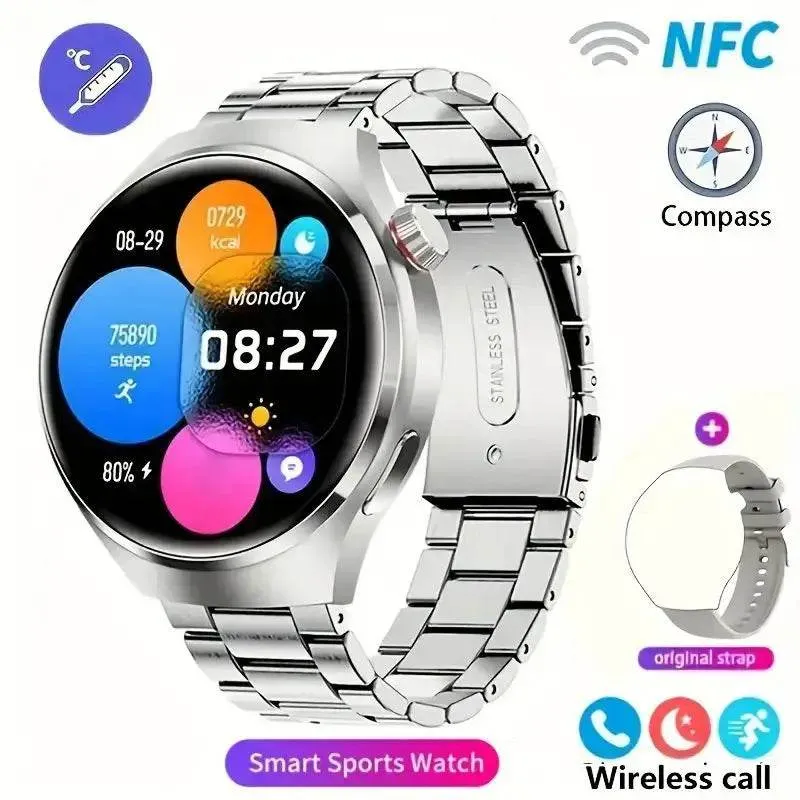 ﻿MT26 Voice Assistant Outdoor Men Smartwatch AMOLED Health Monitoring Professional Sports Fitness Wireless Charging GPS Tracker