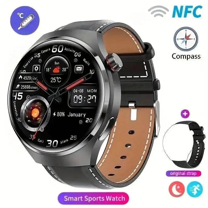 ﻿MT26 Voice Assistant Outdoor Men Smartwatch AMOLED Health Monitoring Professional Sports Fitness Wireless Charging GPS Tracker