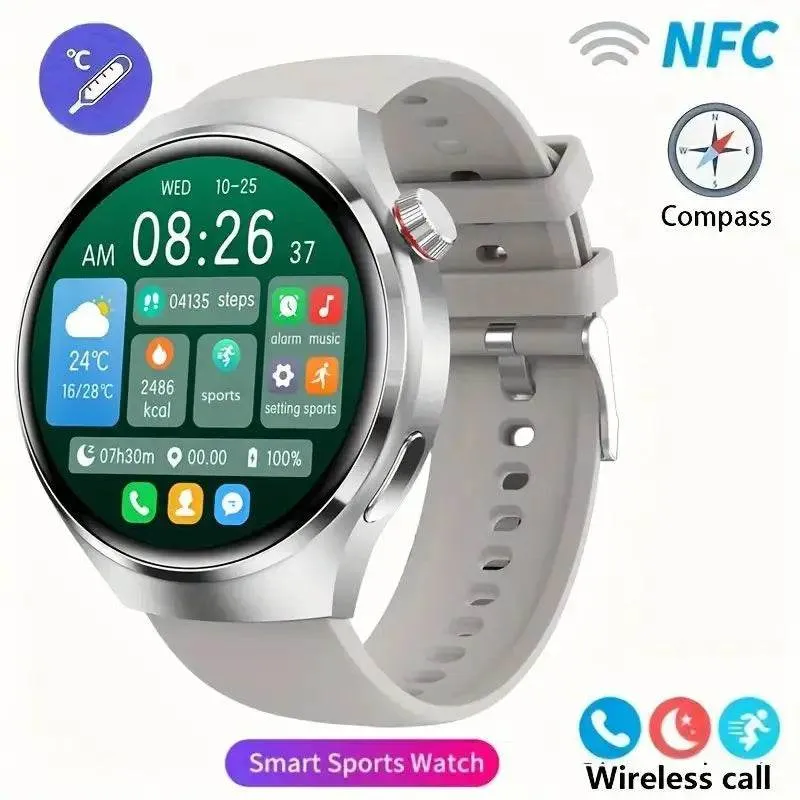 ﻿MT26 Voice Assistant Outdoor Men Smartwatch AMOLED Health Monitoring Professional Sports Fitness Wireless Charging GPS Tracker