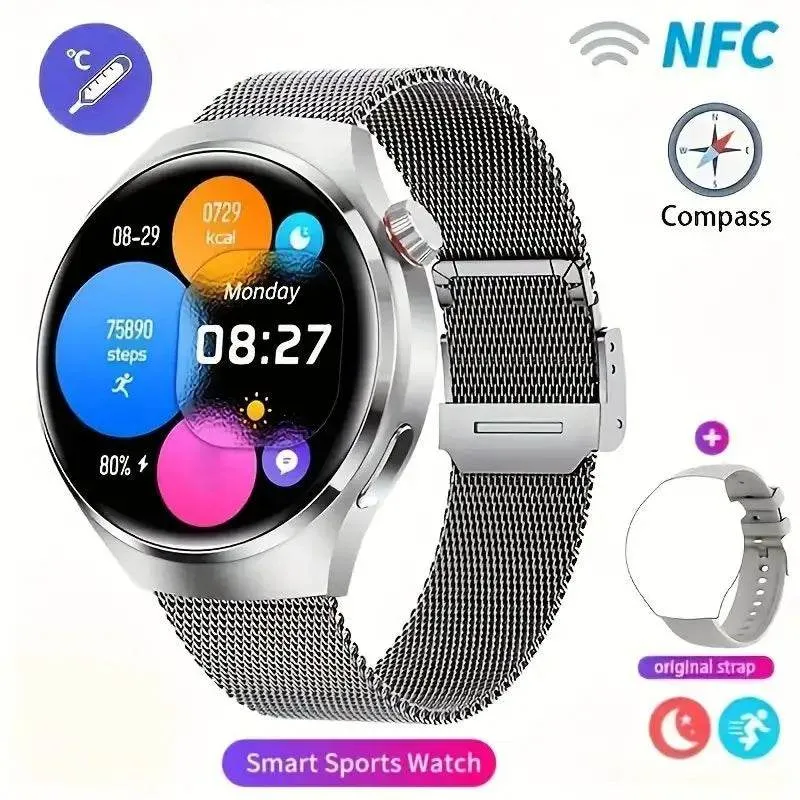﻿MT26 Voice Assistant Outdoor Men Smartwatch AMOLED Health Monitoring Professional Sports Fitness Wireless Charging GPS Tracker