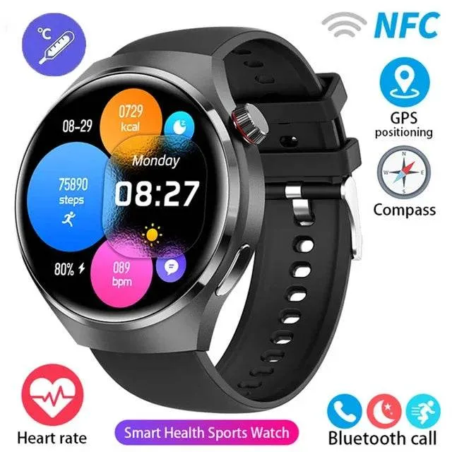 ﻿MT26 Voice Assistant Outdoor Men Smartwatch AMOLED Health Monitoring Professional Sports Fitness Wireless Charging GPS Tracker