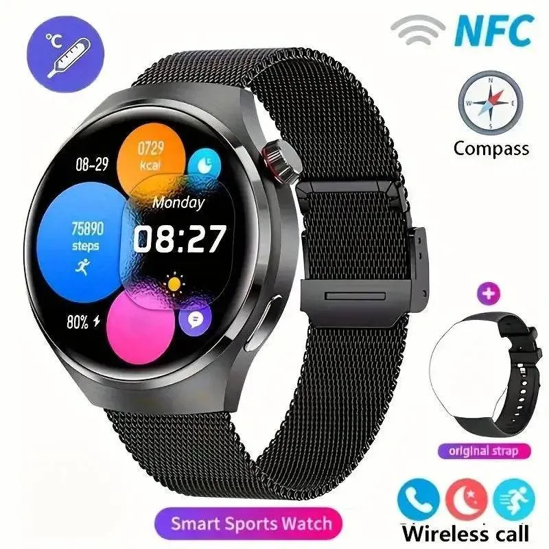 ﻿MT26 Voice Assistant Outdoor Men Smartwatch AMOLED Health Monitoring Professional Sports Fitness Wireless Charging GPS Tracker