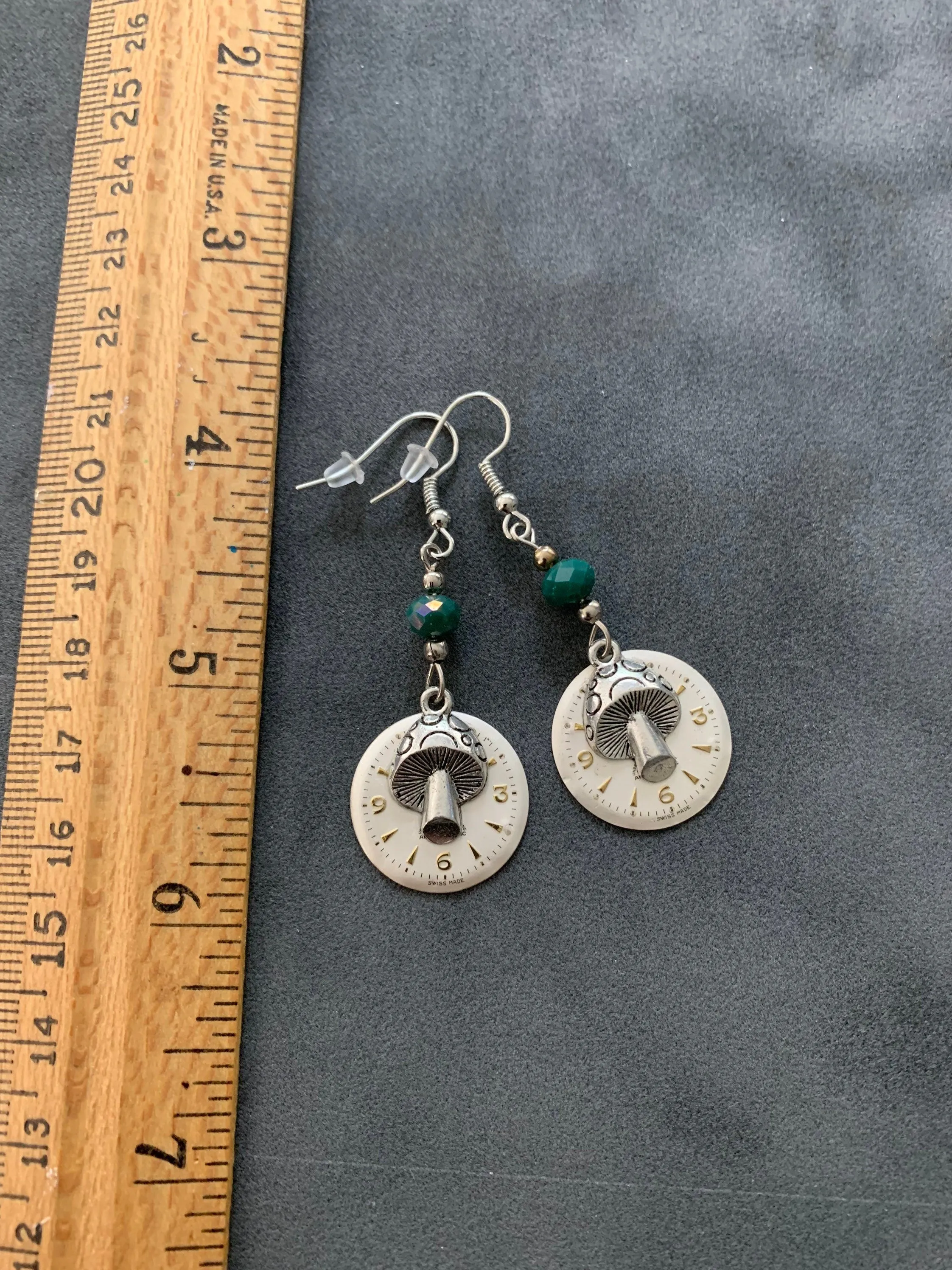 Mushroom Earrings, watch parts Steampunk Unique Earrings Weird Earrings, Dangle & Drop, Boho Lightweight Earrings, Cool Earrings,