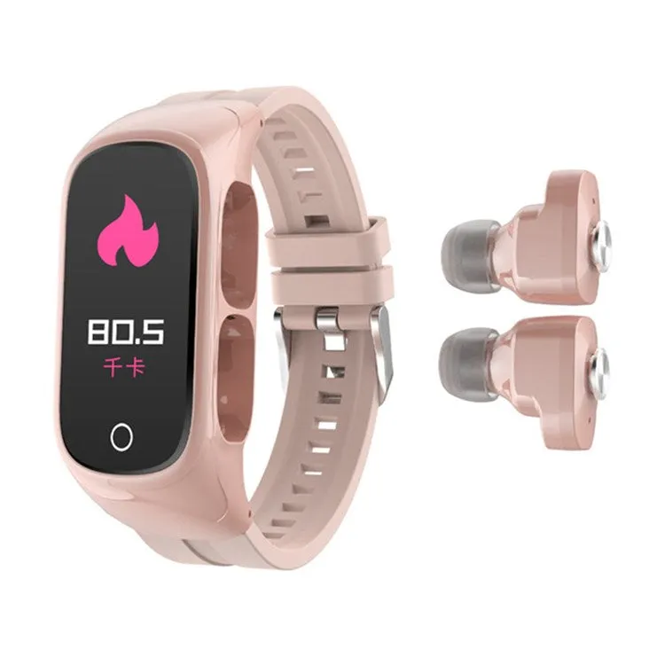 N8 Sports unisex Fitness & vital signs Tracker Blood-Pressure Monitor Smart watch  2 in 1 with Earbuds.