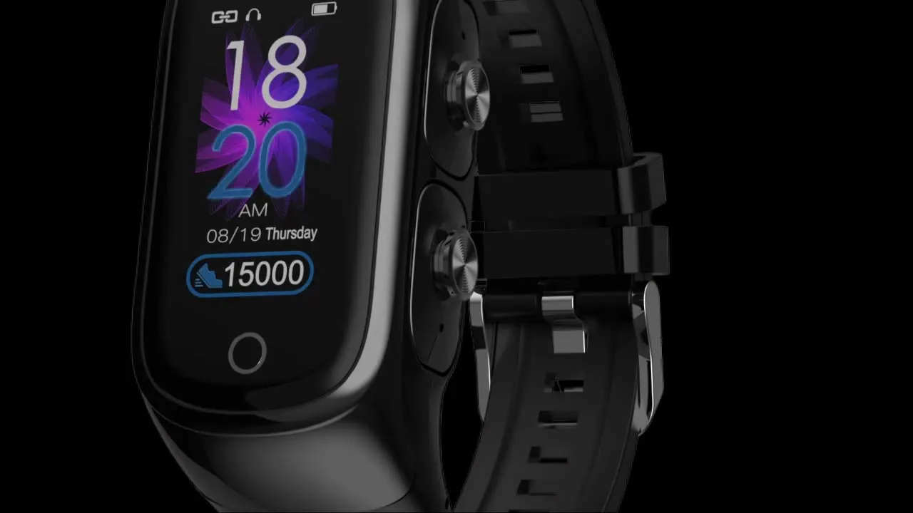 N8 Sports unisex Fitness & vital signs Tracker Blood-Pressure Monitor Smart watch  2 in 1 with Earbuds.