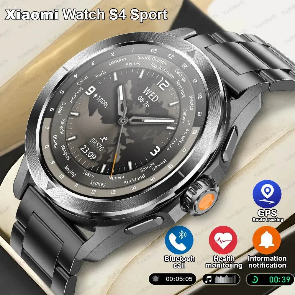 New For Xiaomi Watch S4 Sport Smart Watch Men AMOLED Screen NFC GPS Compass Heart rate Waterproof Bluetooth Call SmartWatch
