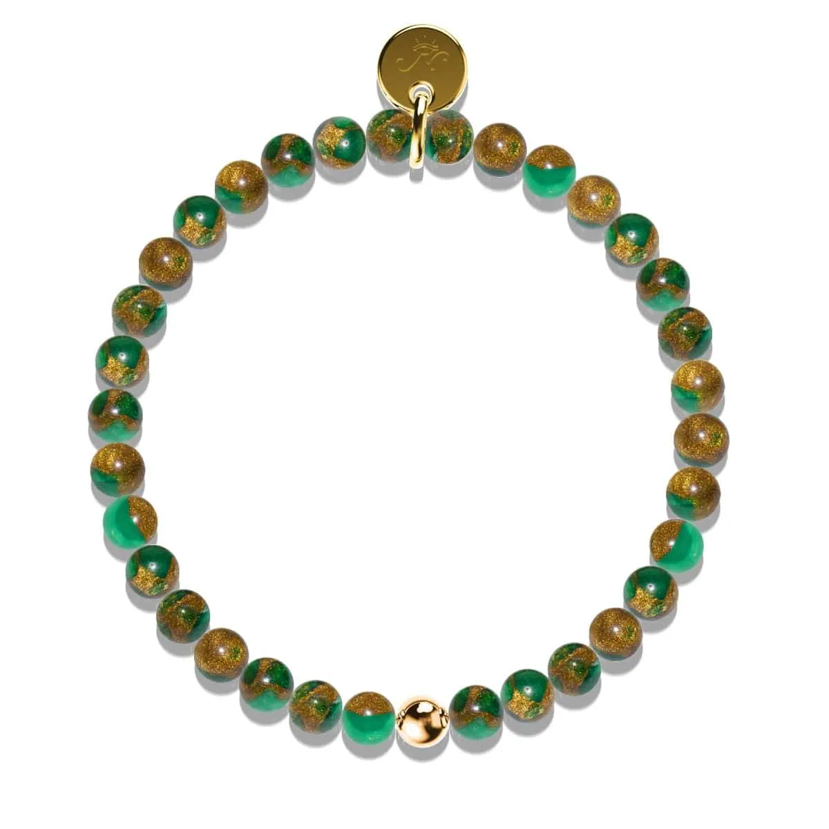 New Green Agate | .925 Sterling Gold Vermeil | Healing Gemstone Bead Bracelet