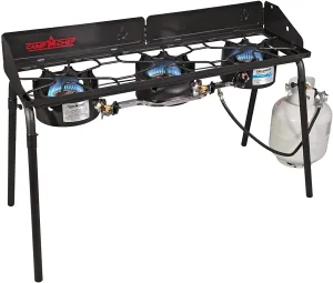 New in box! Camp Chef EX90LW Explorer 3X Three Burner Stove, features a huge cooking area of 686 square inches and three 30,000 BTU burners! Retails $35O 