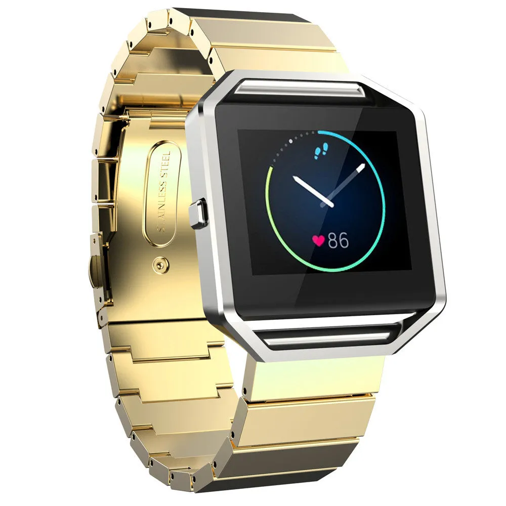 New Luxury Brand Classic Buckle Fashion Full Stailess Steel Bracelet Strap Watch Band for Fitbit Blaze Best Quality
