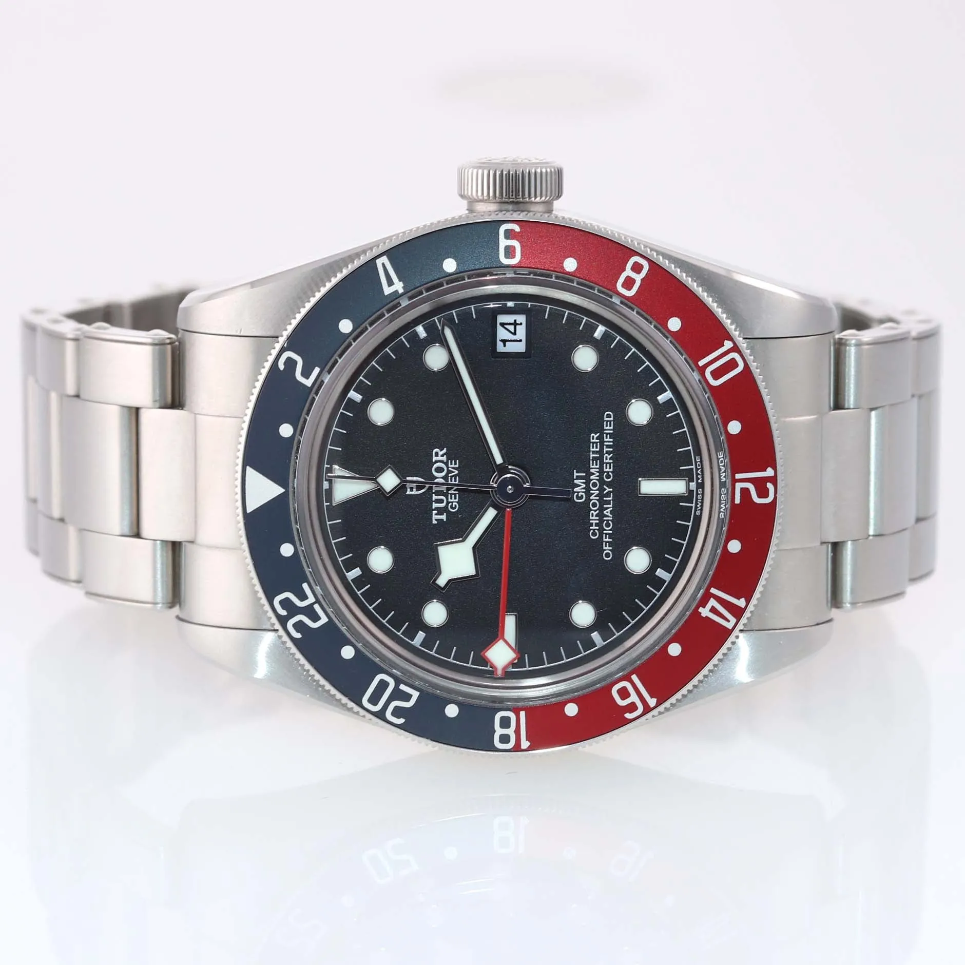 NEW PAPERS 2019 Tudor Black Bay GMT Pepsi 79830RB 41mm Steel Bracelet Watch Box