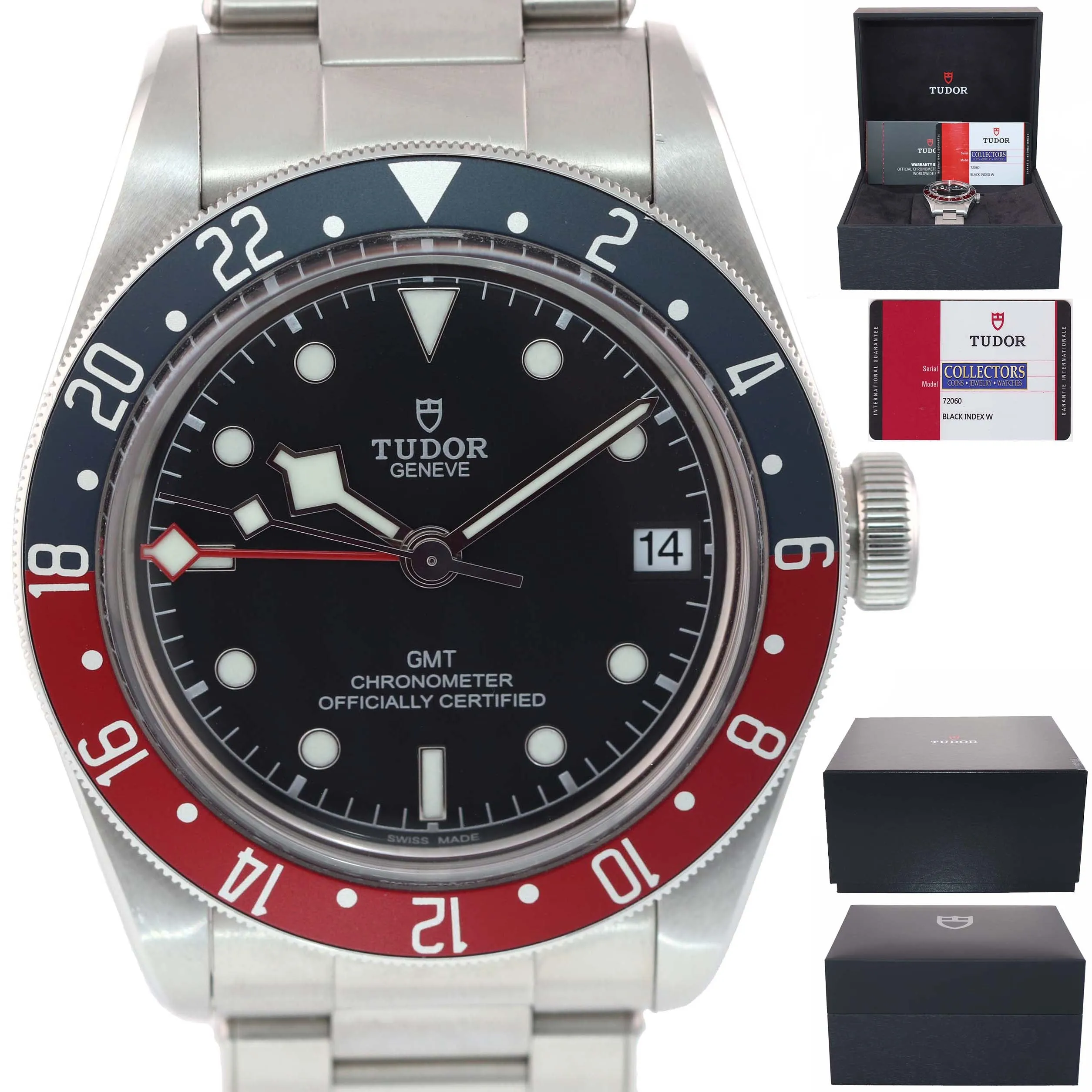 NEW PAPERS 2019 Tudor Black Bay GMT Pepsi 79830RB 41mm Steel Bracelet Watch Box