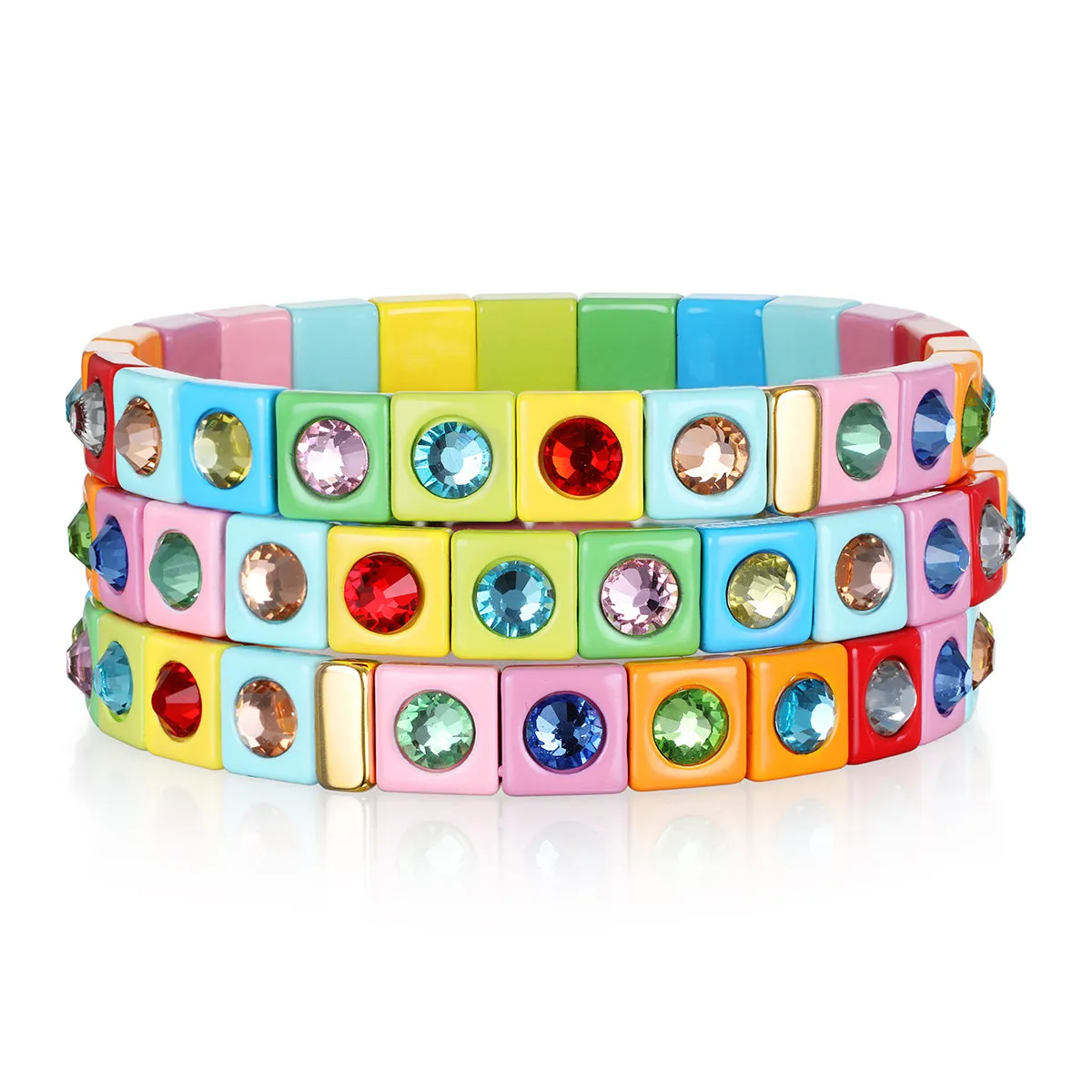 New! Rainbow Dots Enamel Bracelet