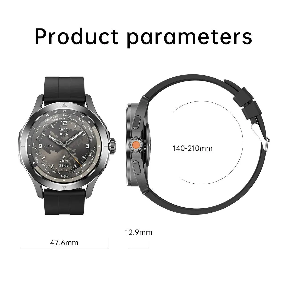 NEW Xiaomi Smart Watch S4 Sport Version Man GPS Track Compass NFC Sports Tracking 47mm Clone Version Smartwatch iOS & Android