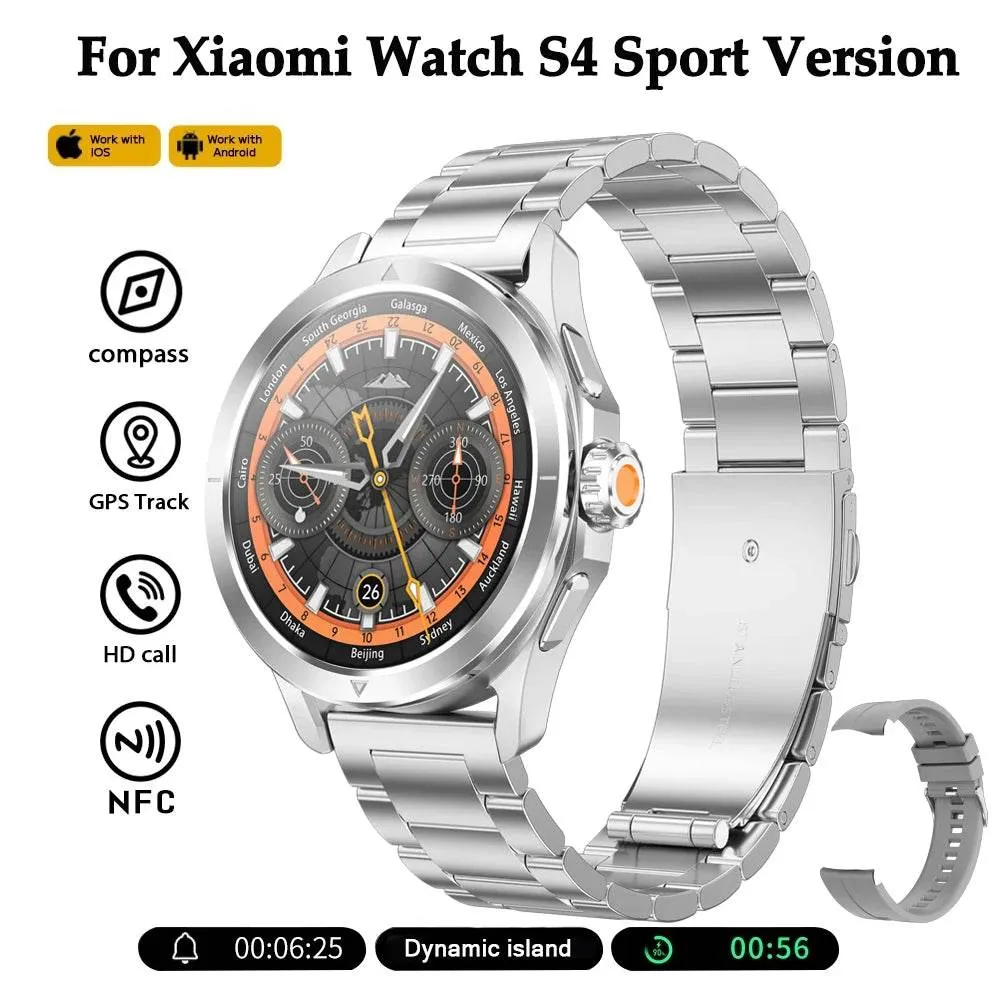 NEW Xiaomi Smart Watch S4 Sport Version Man GPS Track Compass NFC Sports Tracking 47mm Clone Version Smartwatch iOS & Android
