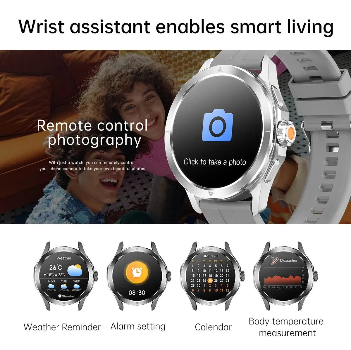 NEW Xiaomi Smart Watch S4 Sport Version Man GPS Track Compass NFC Sports Tracking 47mm Clone Version Smartwatch iOS & Android