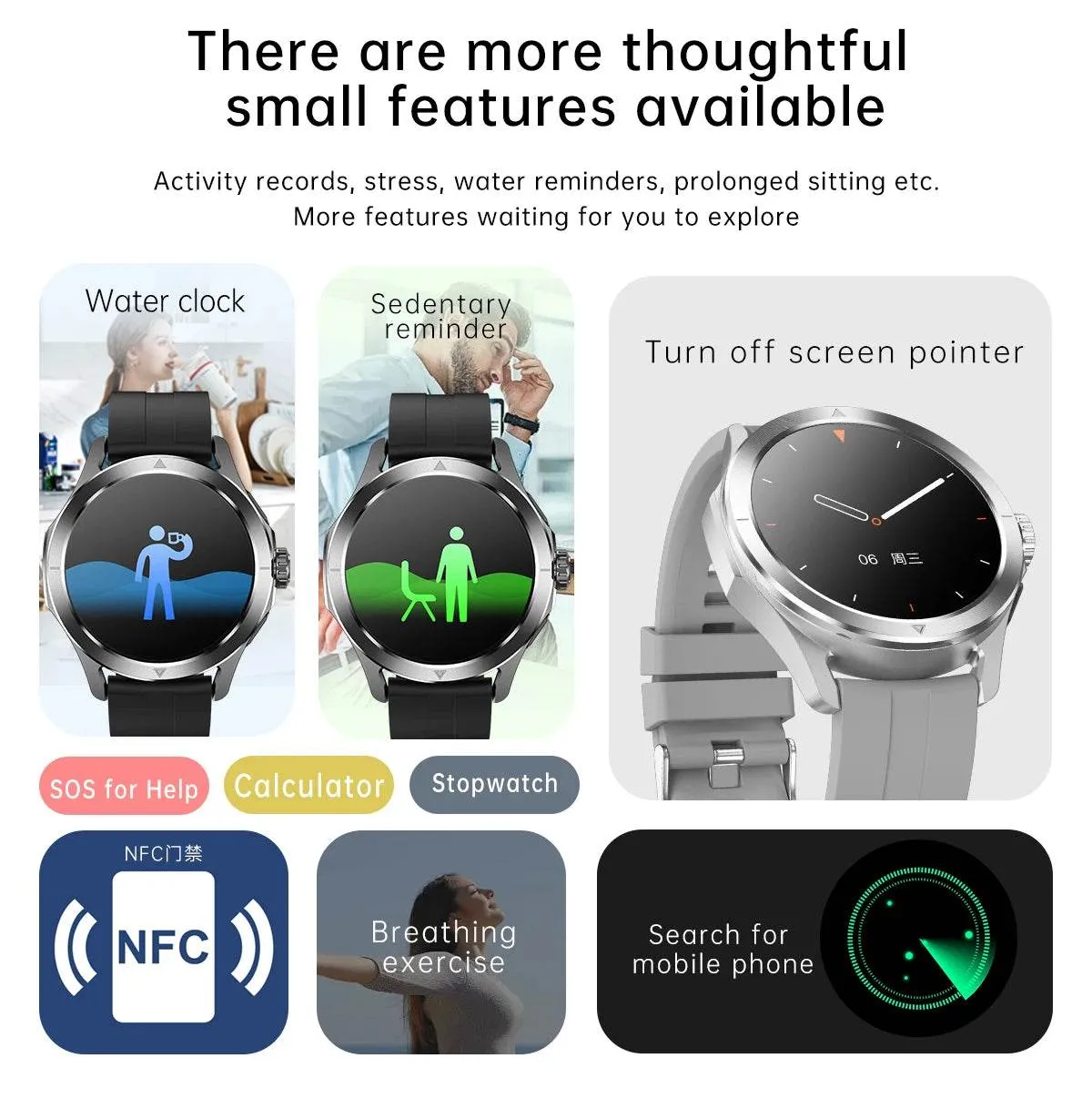 NEW Xiaomi Smart Watch S4 Sport Version Man GPS Track Compass NFC Sports Tracking 47mm Clone Version Smartwatch iOS & Android