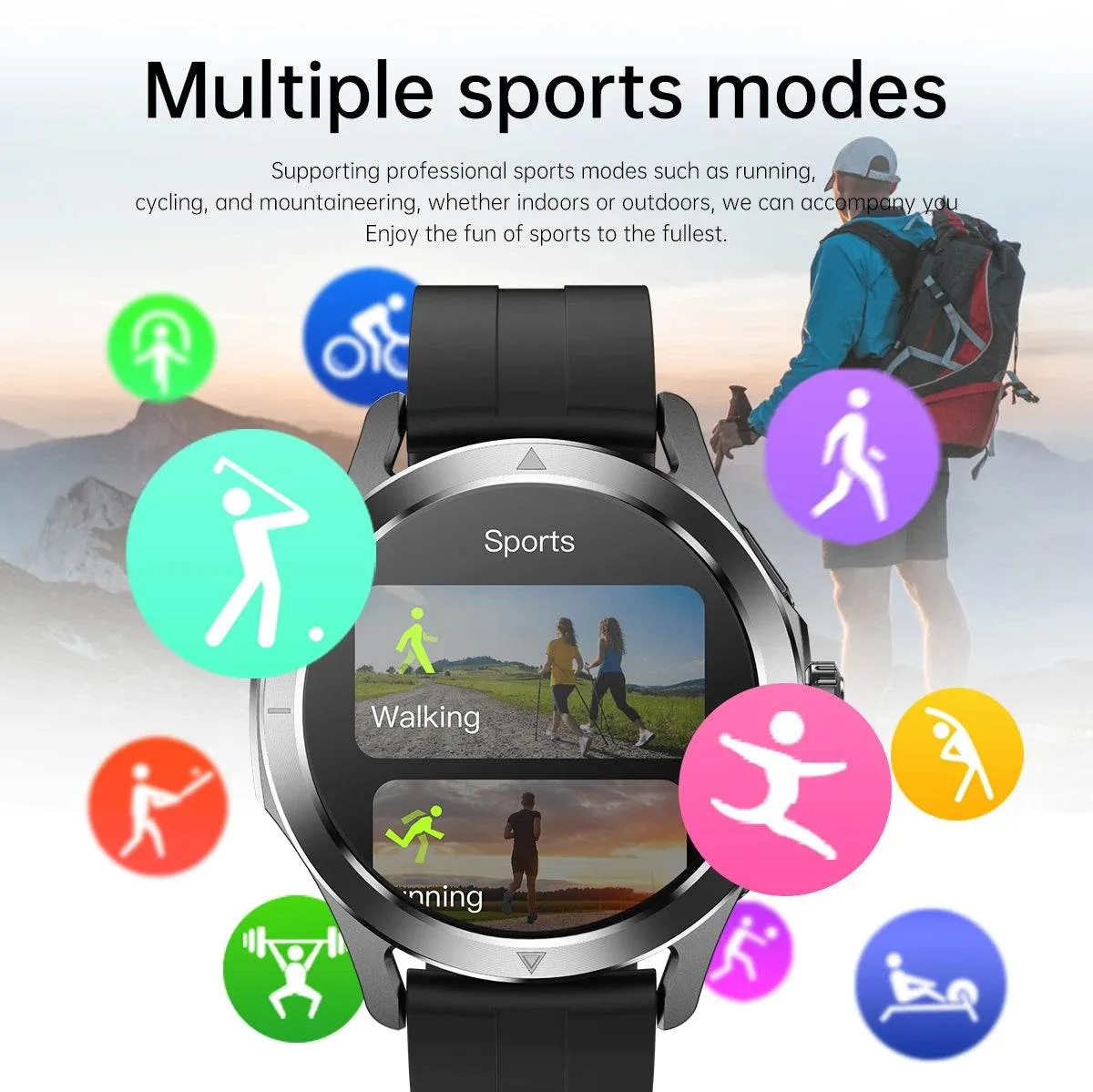 NEW Xiaomi Smart Watch S4 Sport Version Man GPS Track Compass NFC Sports Tracking 47mm Clone Version Smartwatch iOS & Android