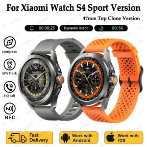 NEW Xiaomi Smart Watch S4 Sport Version Man GPS Track Compass NFC Sports Tracking 47mm Clone Version Smartwatch iOS & Android