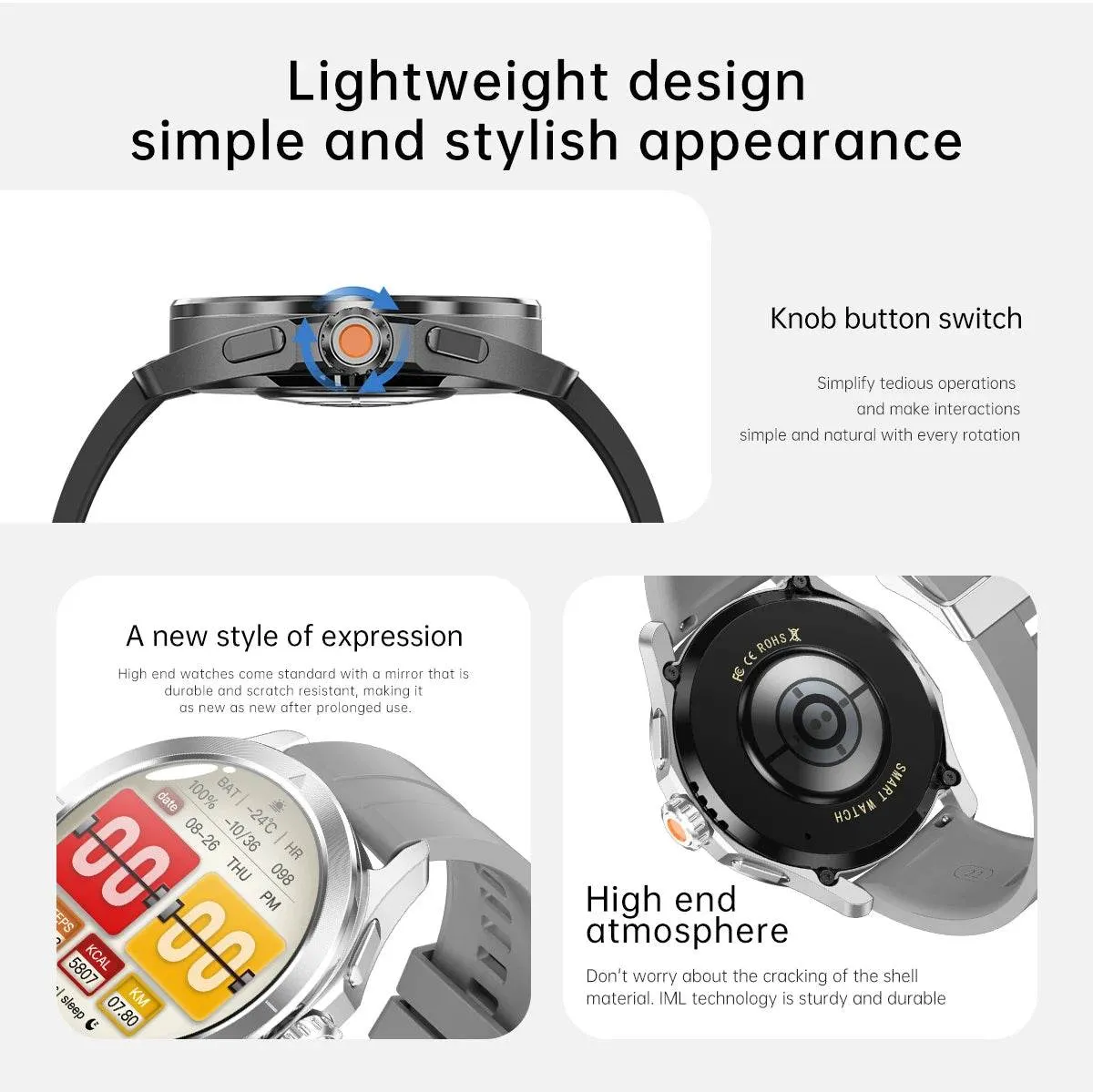 NEW Xiaomi Smart Watch S4 Sport Version Man GPS Track Compass NFC Sports Tracking 47mm Clone Version Smartwatch iOS & Android