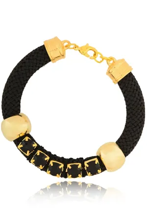 NIRA Black Crystal Cord Bracelet