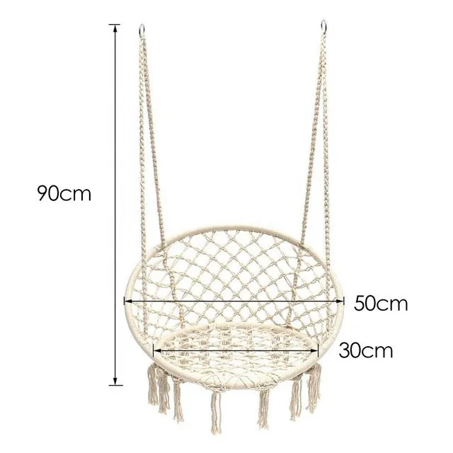 Nordic Style Round Hammock Safety Hanging Hammock Chair Swing Rope Outdoor Indoor Hanging Chair Garden Seat For Child Adult