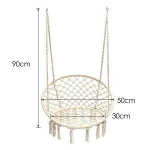 Nordic Style Round Hammock Safety Hanging Hammock Chair Swing Rope Outdoor Indoor Hanging Chair Garden Seat For Child Adult