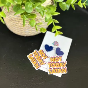 Not Today Satan Earrings