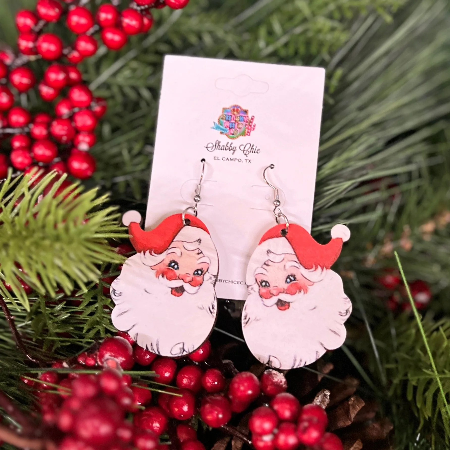 Old Time Santa Earrings
