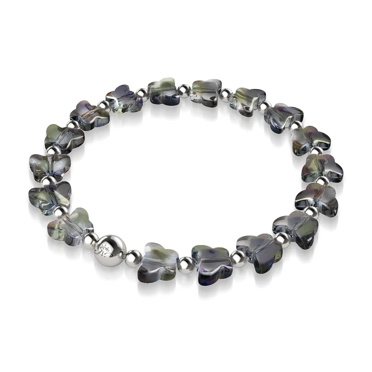 Olive Monarch | Silver | Butterfly Bracelet