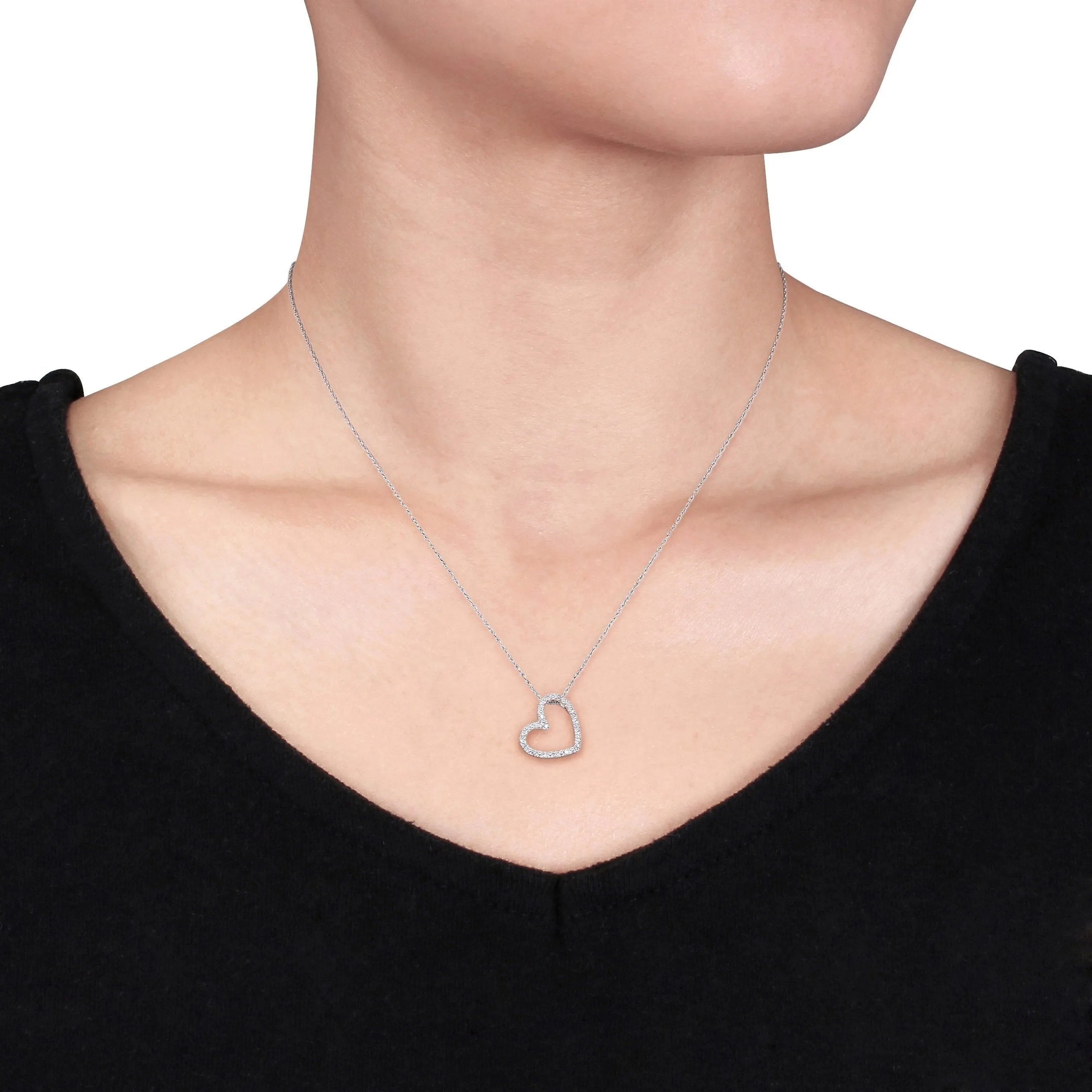 Open Heart tilted Pendant