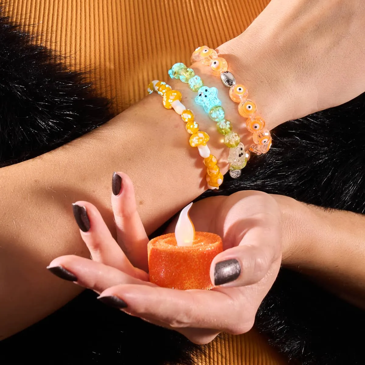 Orange | .925 Sterling Silver | Crystal Evil Eye Bracelet