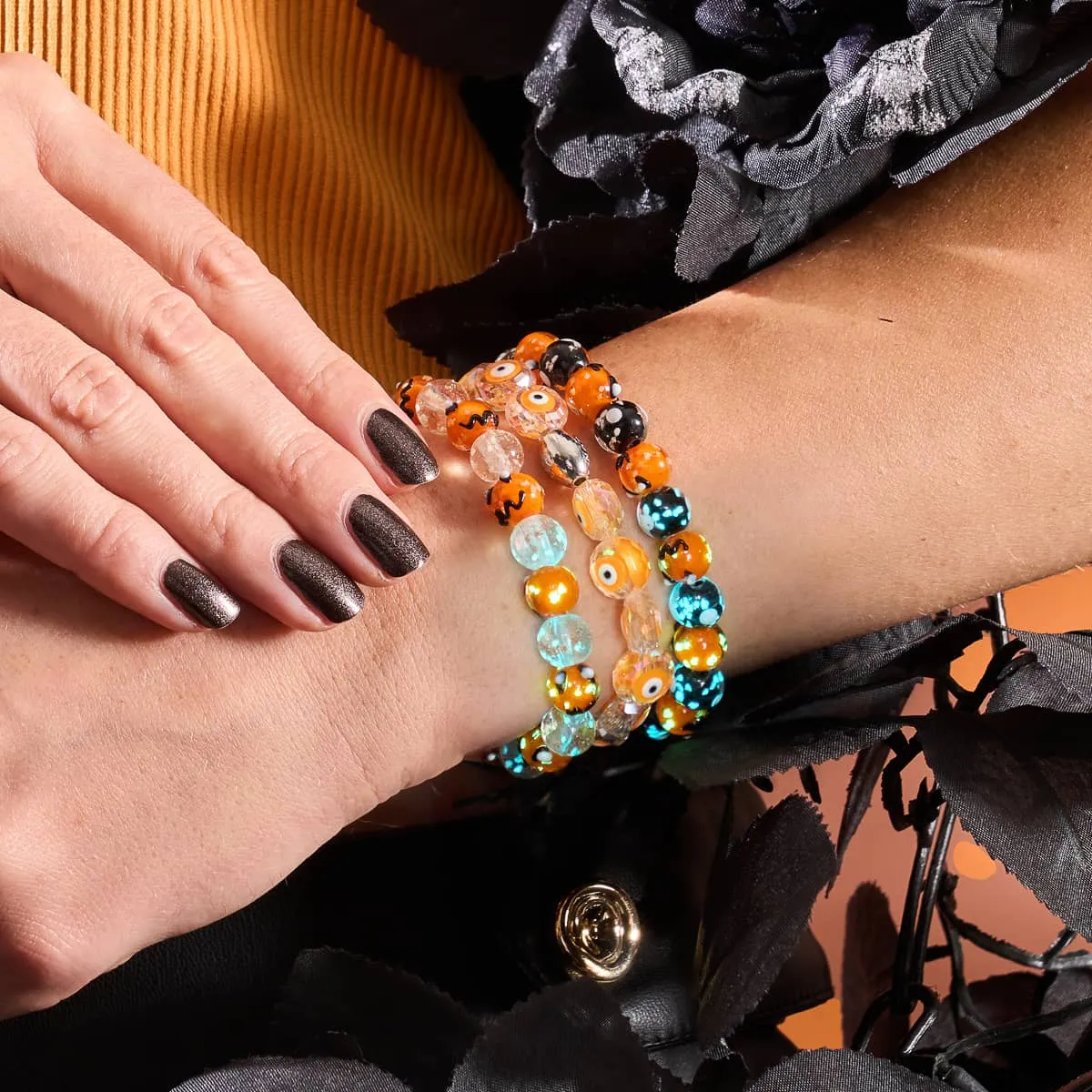 Orange | .925 Sterling Silver | Crystal Evil Eye Bracelet