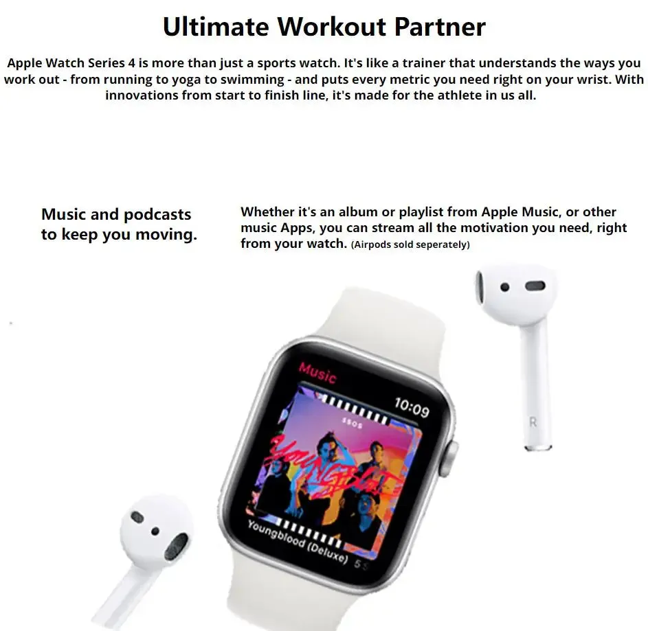Original Apple Smartwatch Series 4  40MM/44MM GPS Aluminum with Sport Band