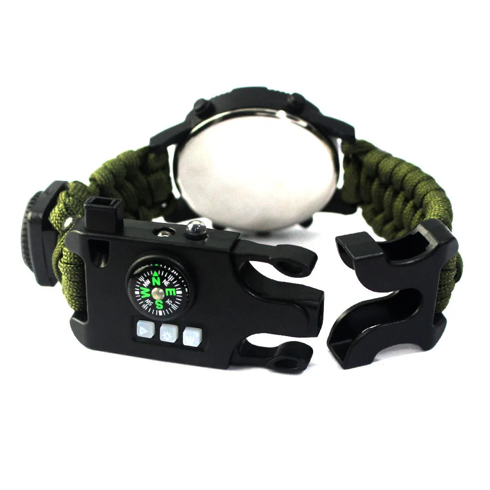Outdoor camping survival seven core umbrella rope woven watch AK17 multi-function compass survival watch