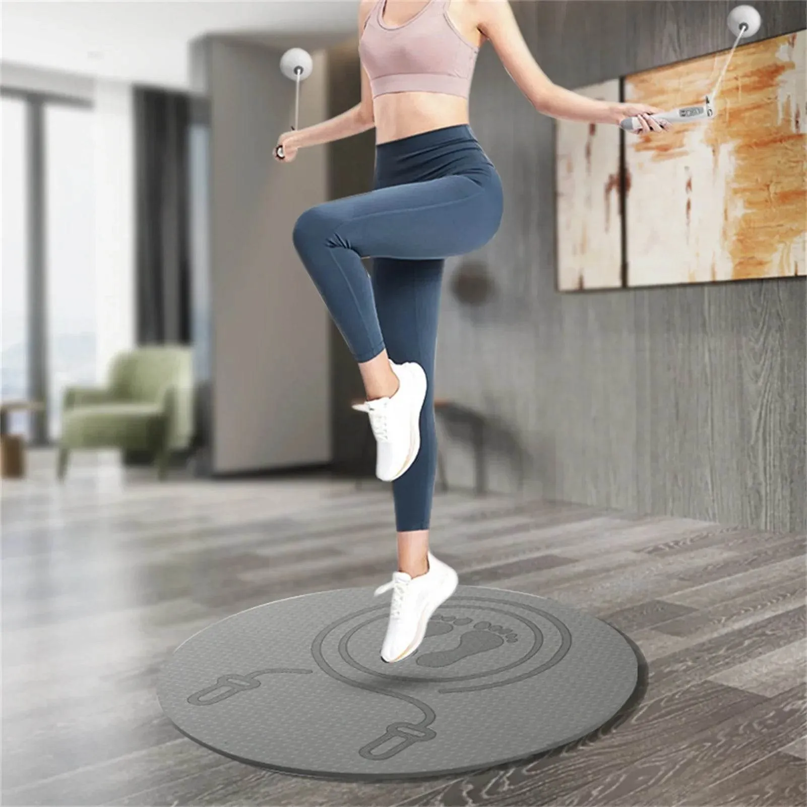 Outdoor Indoor Jump Rope Mat for Yoga and Cardio or just for fun usage