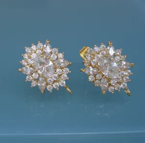 Oval Cubic Zirconia  Ear Stud
