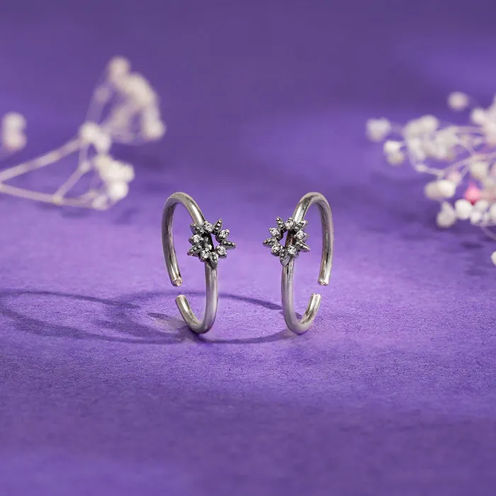 Oxidised Silver Areema Toe Rings
