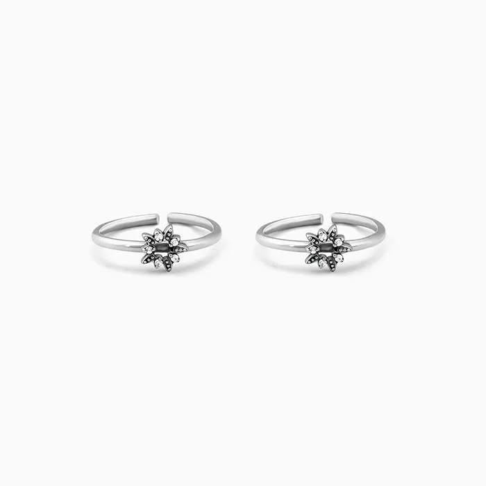 Oxidised Silver Areema Toe Rings