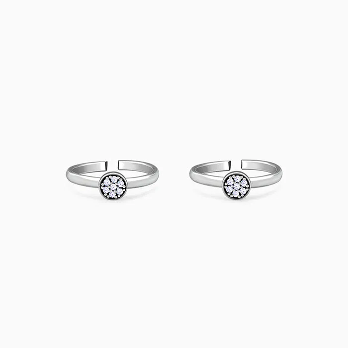 Oxidised Silver Ekam Toe Rings